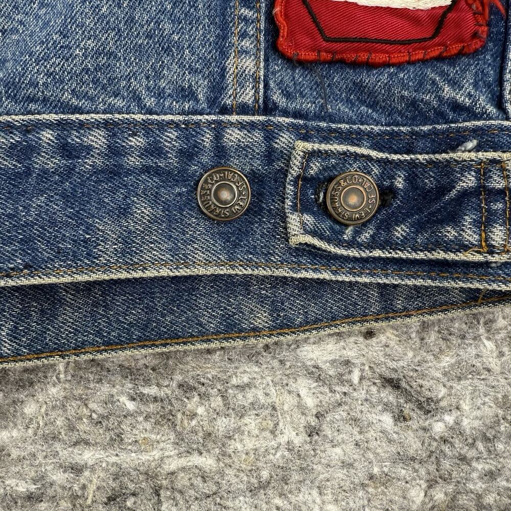 Vintage Levis Jacket Blue Denim Trucker Patch 71205 0217 Made USA Sz 36L WPL 423 - Picture 15 of 16